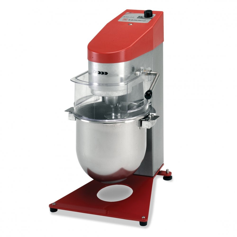 Batidora planetaria Sammic BM-5E con capacidad de 5 litros, variador de velocidad y diseño compacto para panaderías y pastelerías