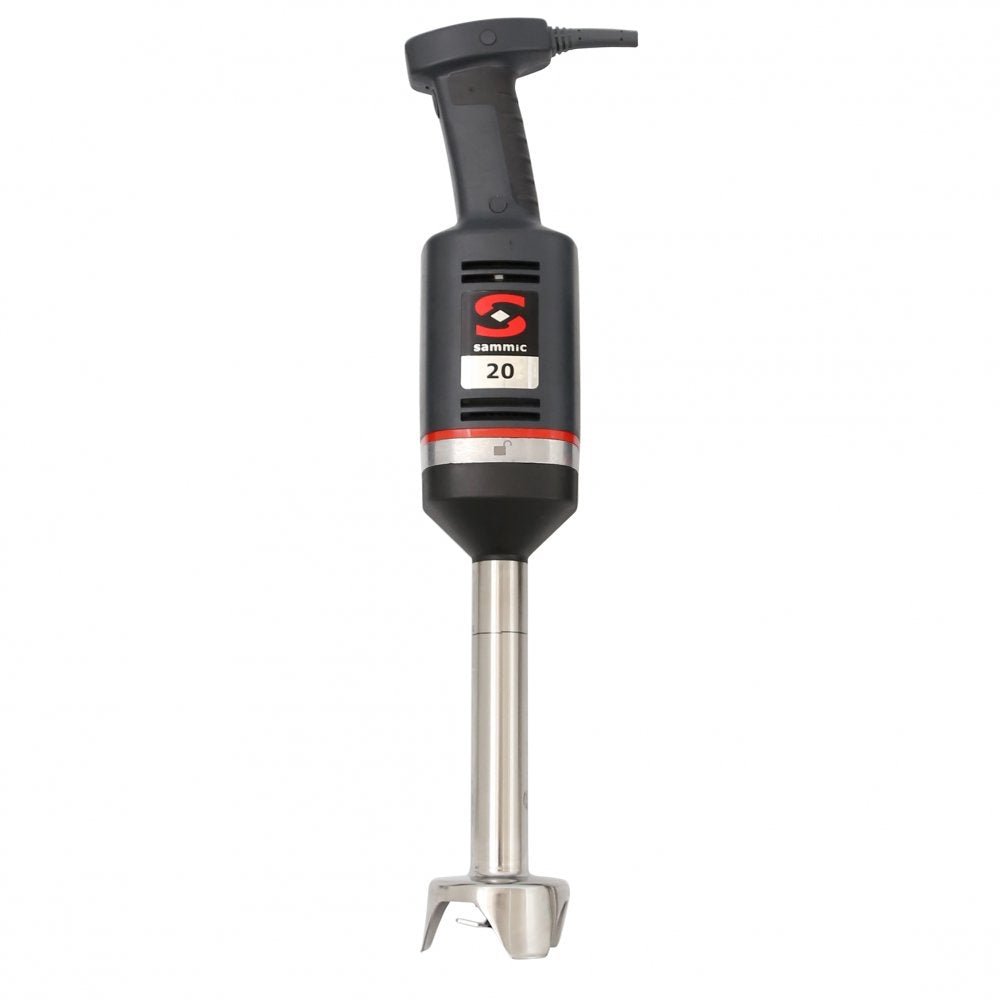 Batidor de mano profesional Sammic XM-21 con brazo triturador de acero inoxidable, diseñado para hostelería y cocinas industriales de alto rendimiento.
