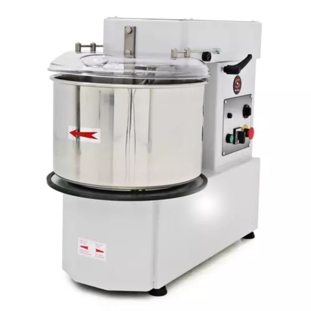 Amasadora de gancho espiral Sammic DME-20 | 20 L | 12 kg harina | 1 velocidad | Caldero extraíble